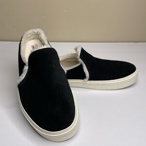 STAHEEKUM Cozy Cano Mule Black Suede Pull-On Plush Lining Memory Foam Foam 9